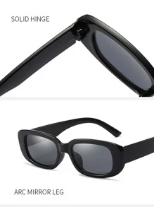 1pc Women's Black Solid Square Frame Fashion Glasses Shades Beach Accessories Beach Accessories For Women Glasses Shades Basics Fall Winter Women Outfits Clothes Business Casual Gifts For Summer Beach Vacation,Outdoor,Travel