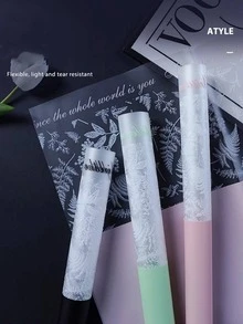 20 tờ/túi Giấy Gói Hoa In Dập Nóng Viền Vàng Giấy Gói Hoa Chống Thấm Nước - Hồng - Xem 3