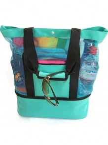 حقيبة نزهة سياحية خارجية قطعة واحدة، حقيبة تبريد جليدية، حقيبة شاطئ مشبكة للتخييم