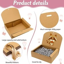 5 PCs Gift Boxes With Lids, White  Gift Boxes, Bridesmaid Proposal Box With Ribbon, Kraft Paper Boxes For Wedding, Packaging, Present, Birthday, Christmas, Party - Brown - View 3