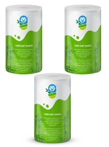 3 rollos de toallas papel bambú desechables para pañal ecológico