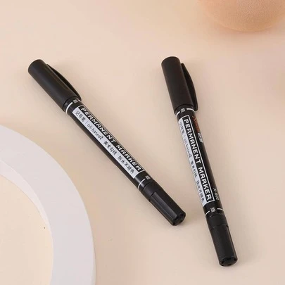 2入組字母圖案馬克筆簡約風多用途馬克筆適用於學校學生