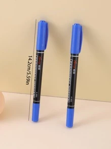 2入組字母圖案馬克筆簡約風多用途馬克筆適用於學校學生 - 藍色 - 查看 6