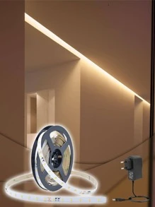 Fita Led Rolo 5m 3528 Branco Quente Dupla Face IP65 A Prova D'agua + Fonte de 2A - Amarelo - Visão 1