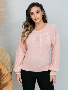 Women Sweaters - Màu be - Xem 5