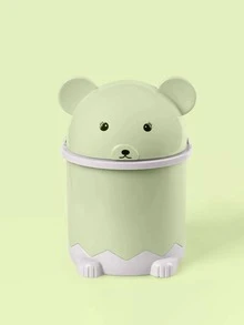 1 pieza Cubo de basura con diseño de dibujos animados - Verde - Ver 1