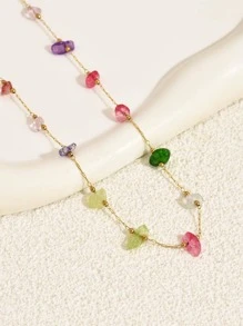 Stone Decor Necklace - Multicolor - View 2