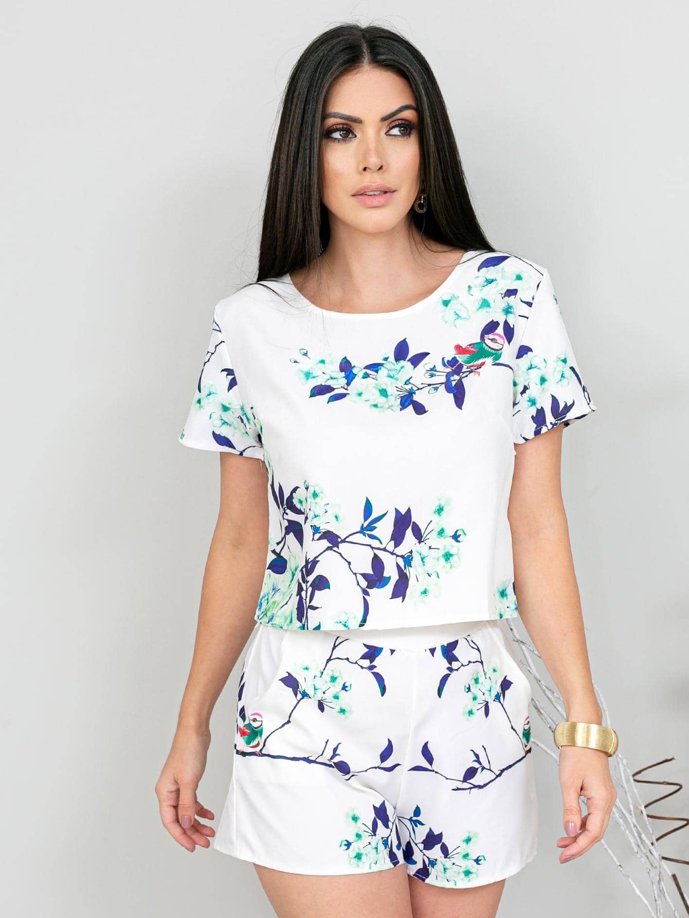 Women Two-piece Outfits - Green - View 1