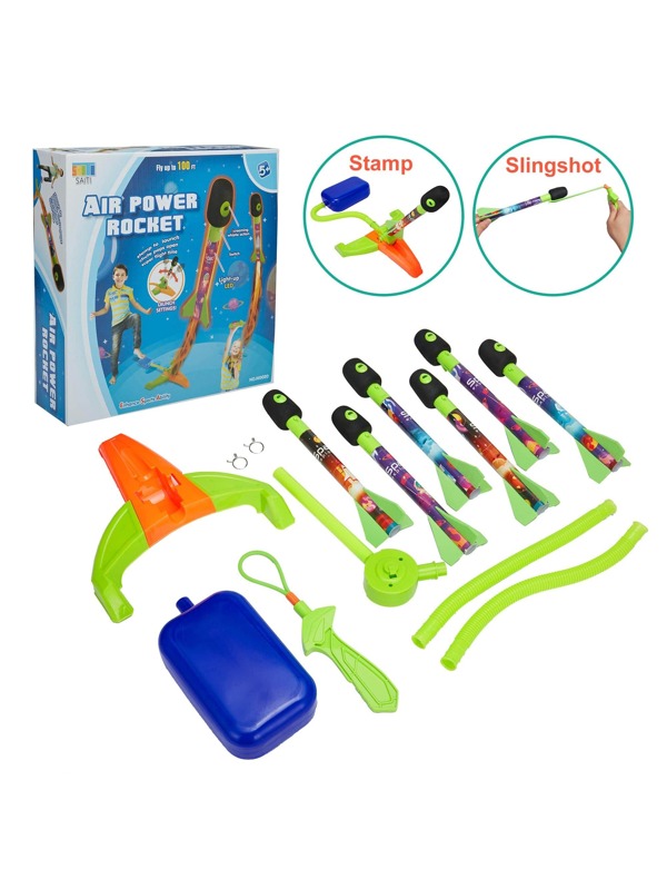 SHCKE Toy Rocket Launcher for Kids Slingshot Rockets Launchers Air