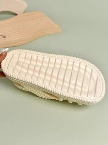 Women's Beige Woven Sandals - White - View 2