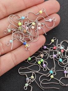 50 piezas/100 piezas De acero inoxidable, mezcla de colores, cuentas coloridas, ganchos para pendientes/gancho de pez para accesorios de pendientes Diy - Multicolor - Ver 5