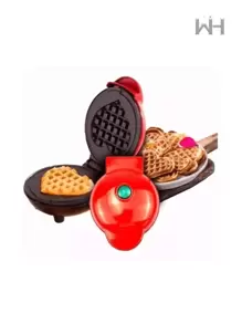 Mini Wafflera En Forma De Corazón, Antiadherente ácero Inoxidable - Rojo - Ver 3