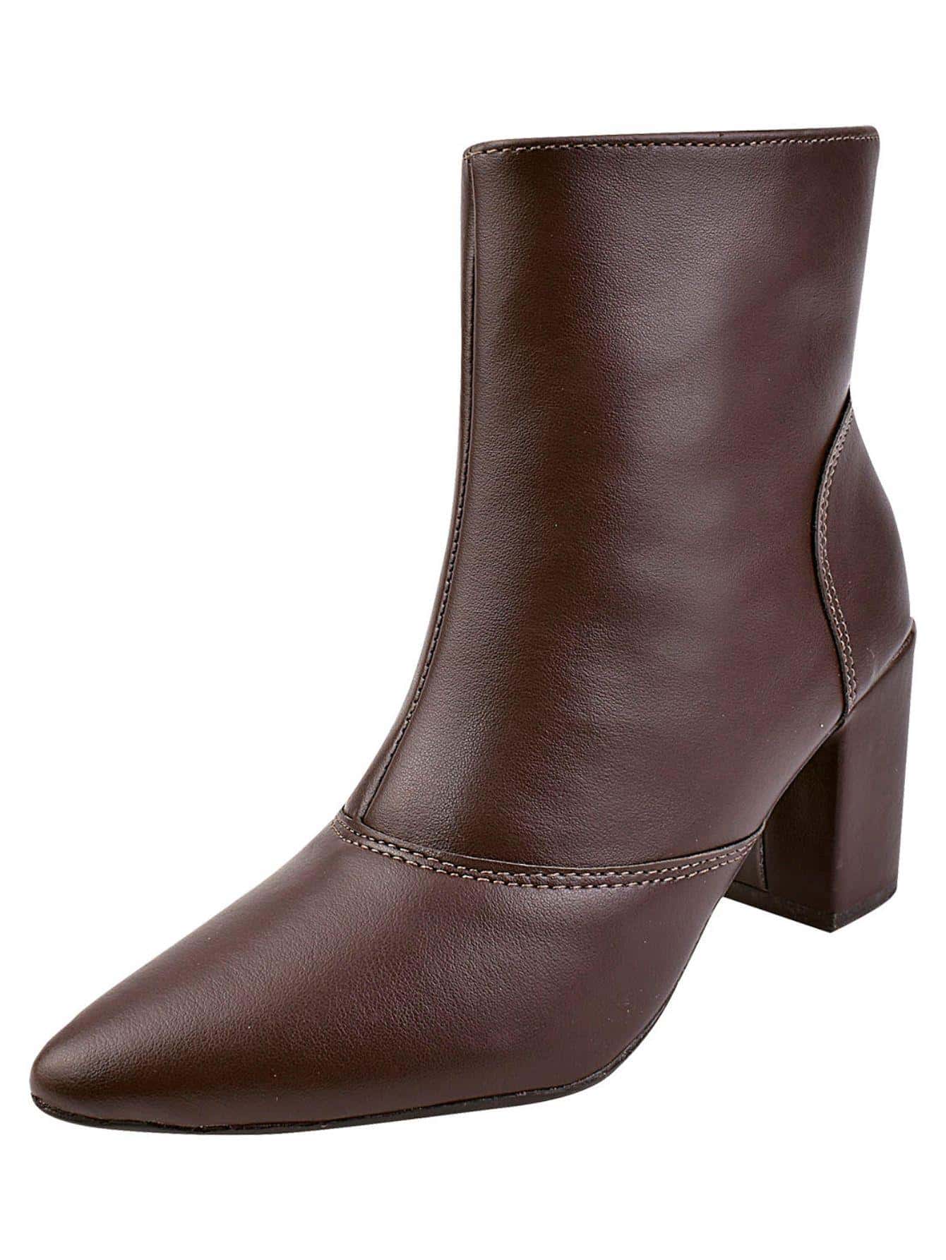 Women Fashion Boots - Coffee Brown - View 1