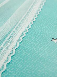 1pc Lace Curtain, Modern Double Layer Blackout Curtain For Home Decor