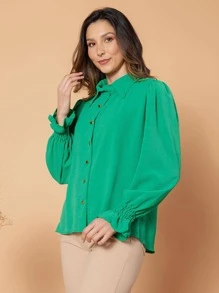 Women Blouses - Green - View 4