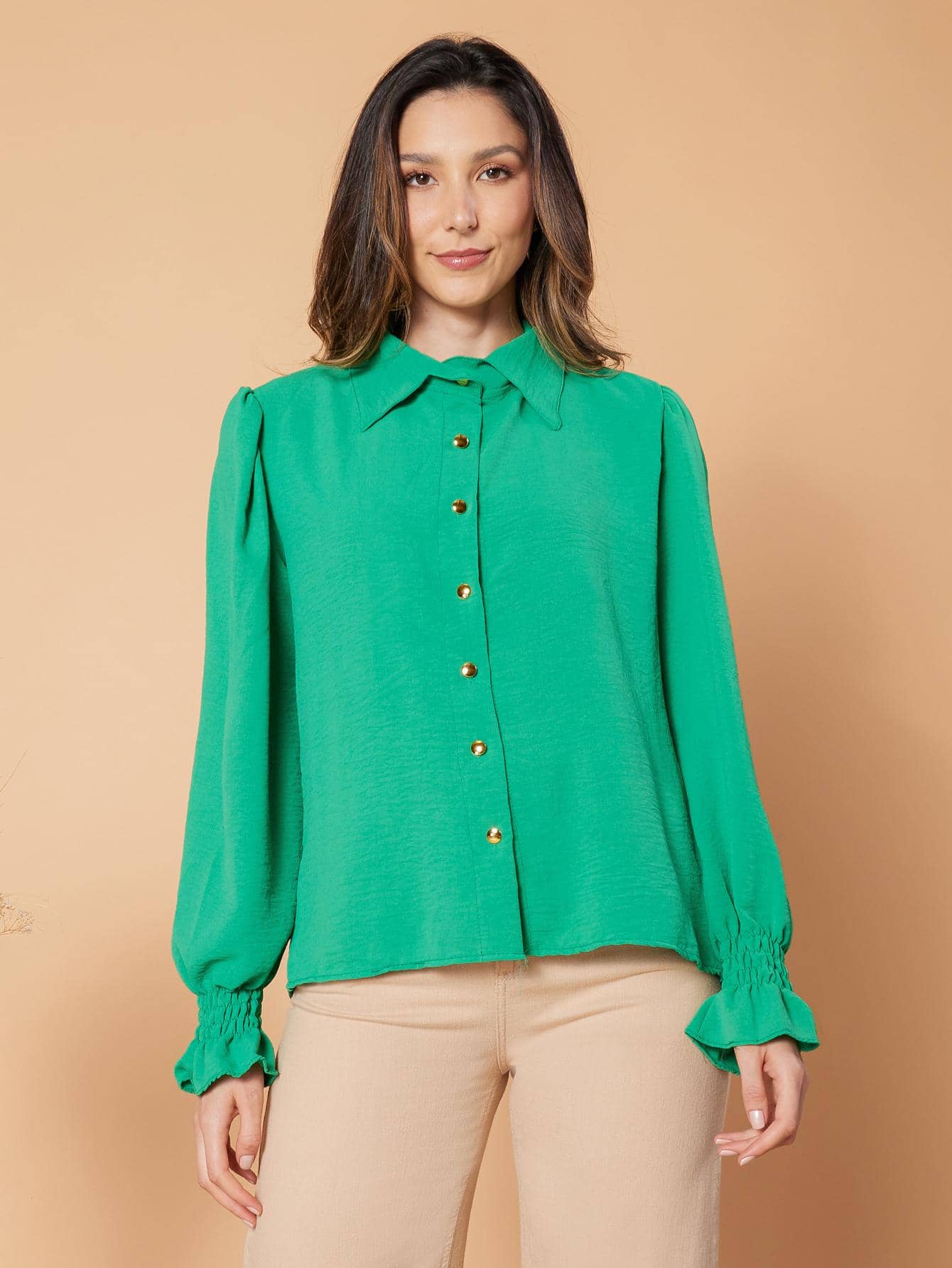Women Blouses - Green - View 1