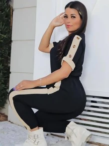 Women Two-piece Outfits - màu đen - Xem 2