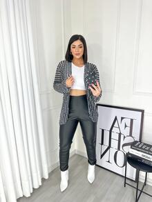 Women Cardigans - Black and White - View 4