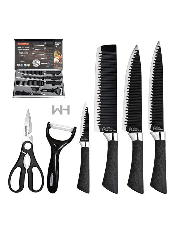 Juego de cuchillos de cocina afilados con tijeras y pelador, oferta del