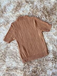 Women Knit Tops - 杏色 - 查看 2