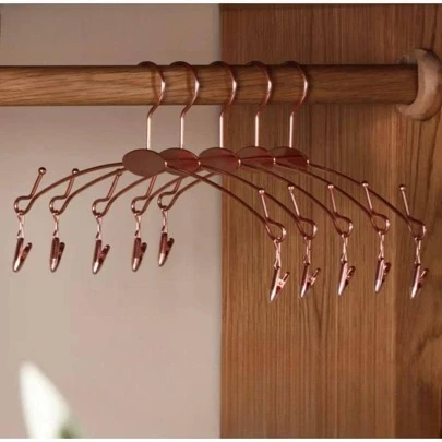 Gancho lencería 20piezas/set . Perchas cromado con pinzas organizador de lencería