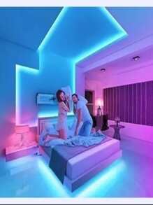 Tira De Led 20m Luces Led Rgb 5050 Bluetooth Control App - Negro - Ver 2