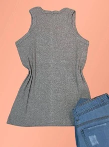 Women Tank Tops & Camis - 灰色 - 查看 2