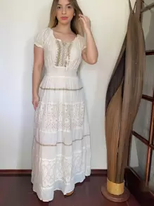 Women Dresses - Beige - View 1