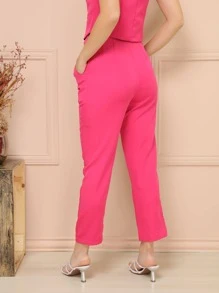 Women Two-piece Outfits - Pink - View 4