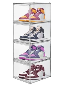 Ag Box Premium Stackable Shoe Racks, Transparent Multipurpose Storage Payton - Clear - View 1