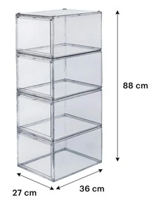 Ag Box Premium Stackable Shoe Racks, Transparent Multipurpose Storage Payton - Clear - View 8
