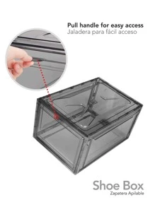 Ag Box Premium Alexa Stackable Shoe Racks, Dust Smoke Proof Multipurpose Storage 4 Pack - Grey - View 7