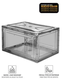 Ag Box Premium Alexa Stackable Shoe Racks, Dust Smoke Proof Multipurpose Storage 4 Pack - Grey - View 9