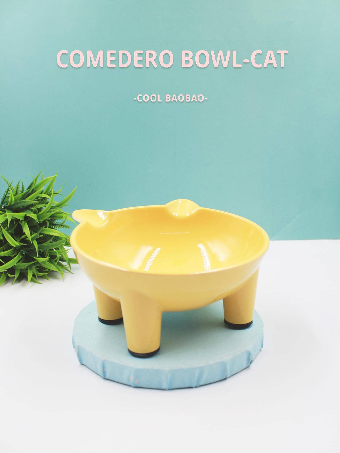 PLATO TAZON PARA GATOS - Amarillo - Ver 1