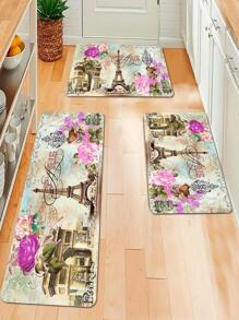 1 tấm Thảm Nhà Bếp Chống Trơn Trượt Hình Tháp & In Hoa - Nhiều màu - Xem 3