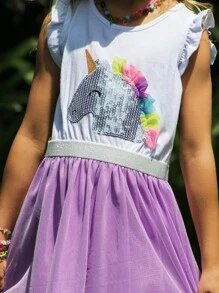 VESTIDO PARA NIÑAS - Lila Púrpura - Ver 4