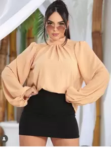 Women Blouses - Beige - View 1