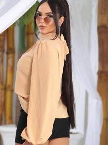 Women Blouses - Beige - View 2
