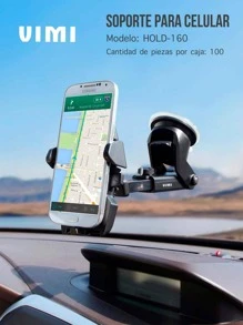 Soporte Porta Celular 360º Fijo Para Auto, Escritorio - Negro - Ver 2