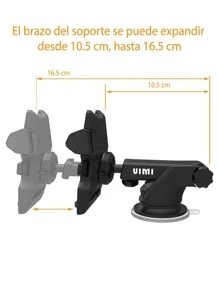 Soporte Porta Celular 360º Fijo Para Auto, Escritorio - Negro - Ver 6