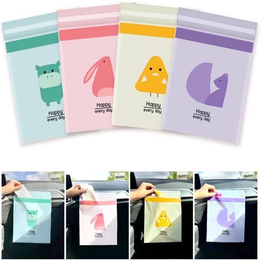 Bộ 60 Túi Đựng Rác Ô Tô Hoạt Hình, Dễ Dàng Dán Túi Rác Ô Tô Dùng Một Lần, Chống Rò Rỉ, Tiện Lợi - Nhiều màu - Xem 1