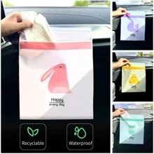 Bộ 60 Túi Đựng Rác Ô Tô Hoạt Hình, Dễ Dàng Dán Túi Rác Ô Tô Dùng Một Lần, Chống Rò Rỉ, Tiện Lợi - Nhiều màu - Xem 2