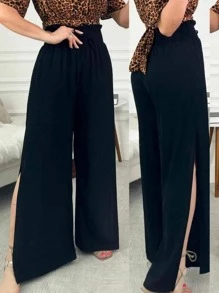 Women Pants - 黑色 - 查看 3