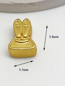 6 Cái/bộ Thời Trang Hợp Kim Kẽm Hoạt Hình Hình Thỏ Tự Làm Đính Hạt Dành Cho Nữ Cho Tự Làm Trang Sức Làm - Vàng - Xem 3