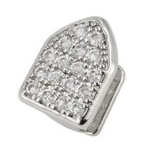 水鑽牙套飾品銀銅萬聖節嘻哈受歡迎首飾類禮品派對適合男士 - 銀色 - 查看 6