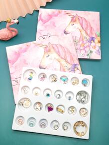 1 Set Fashionable 24 Days Calendar Countdown Christmas Surprise Blind Box Metal Charm Beads Bracelet DIY Kit Accessories For Christmas Surprise Gift - Pink - View 7