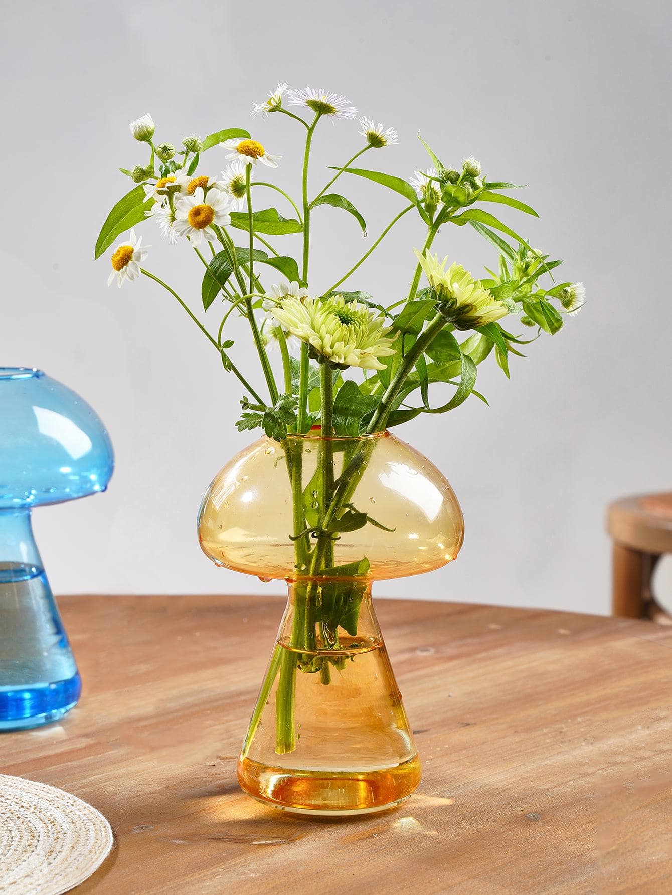 1pc Clear Plastic Vase - Yellow - View 1