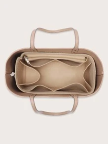 Felt Purse Organizer Insert For M.K. Tote Bag, Central City 33, With Zippers And Portable Handbag Shaper - Beige - View 5