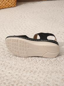 2023 New Fashion Plus Size Women's Peep Toe Roman Style Sandals Strap Casual Outdoor Shoes