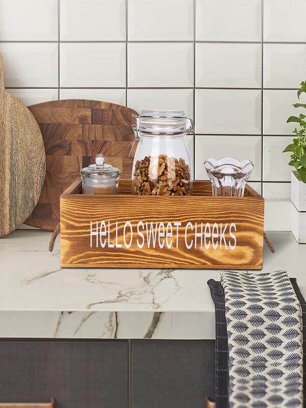 Bathroom Decor Box with Cute Box Sign Farmhouse Rustic Wood Crate